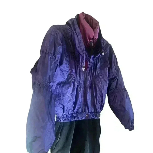 Vtg White Fir Women Ski Snowsuit Purple Stirrup Sz 10 Snowboard Winter One Piece - Picture 7 of 10